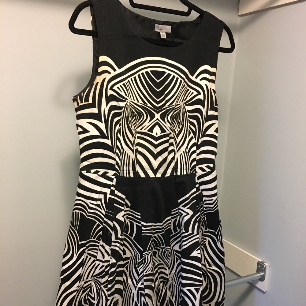 Patterned Dress with Pleated Skirt